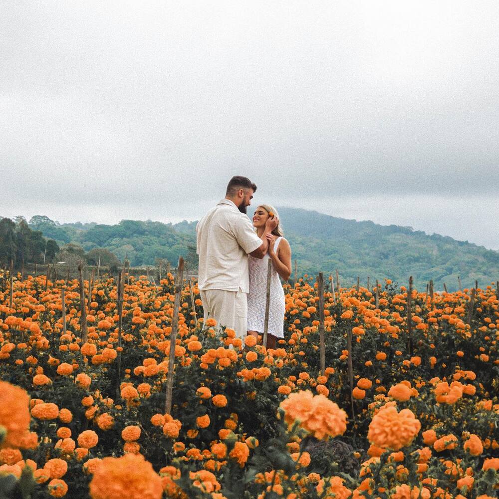 Couple in Marigold Garden