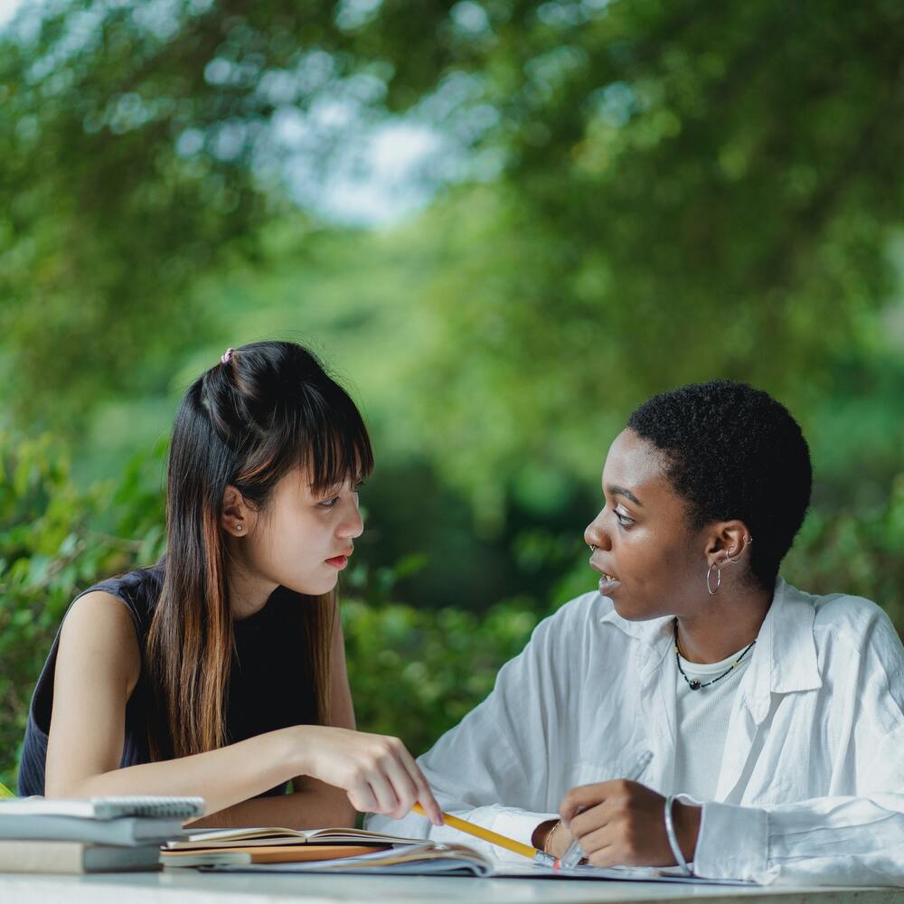 study in garden area