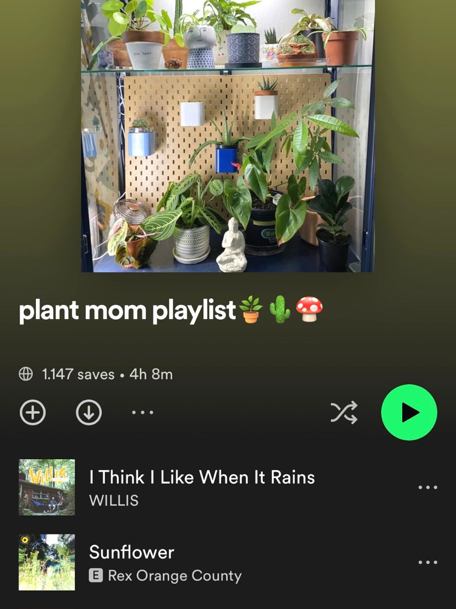 Plant mom playlist on Spotify