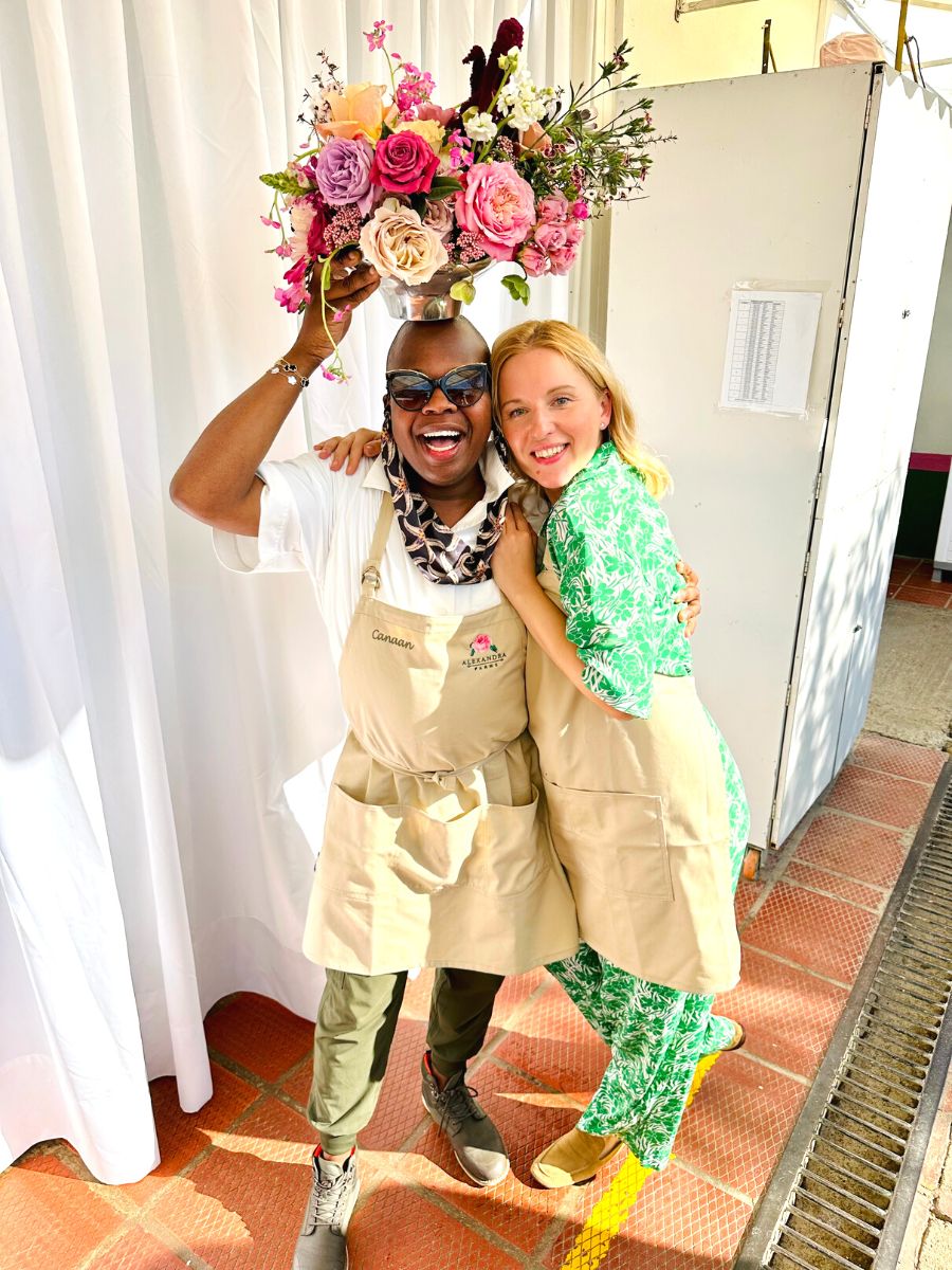 Canaan Marshall with Katya Hutters floral piece