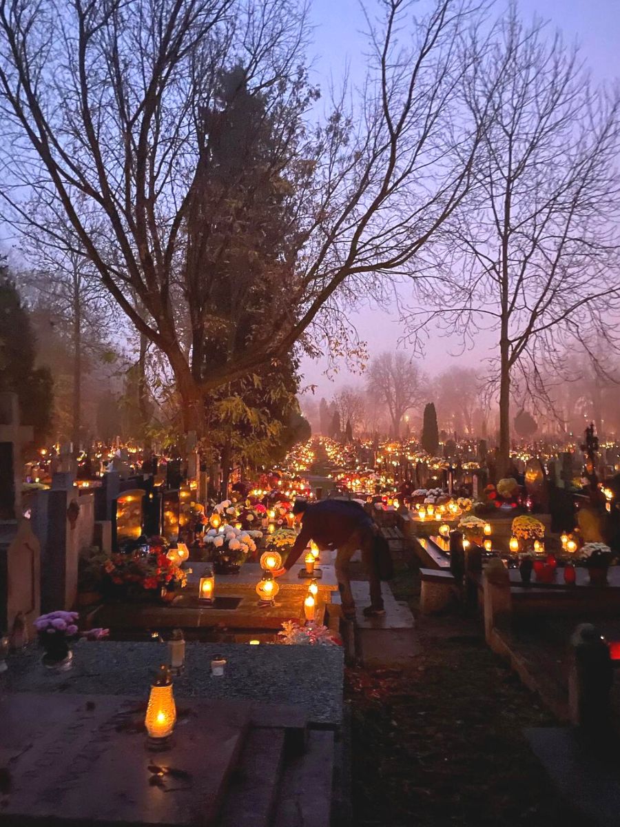 All Saints Day celebration during dawn