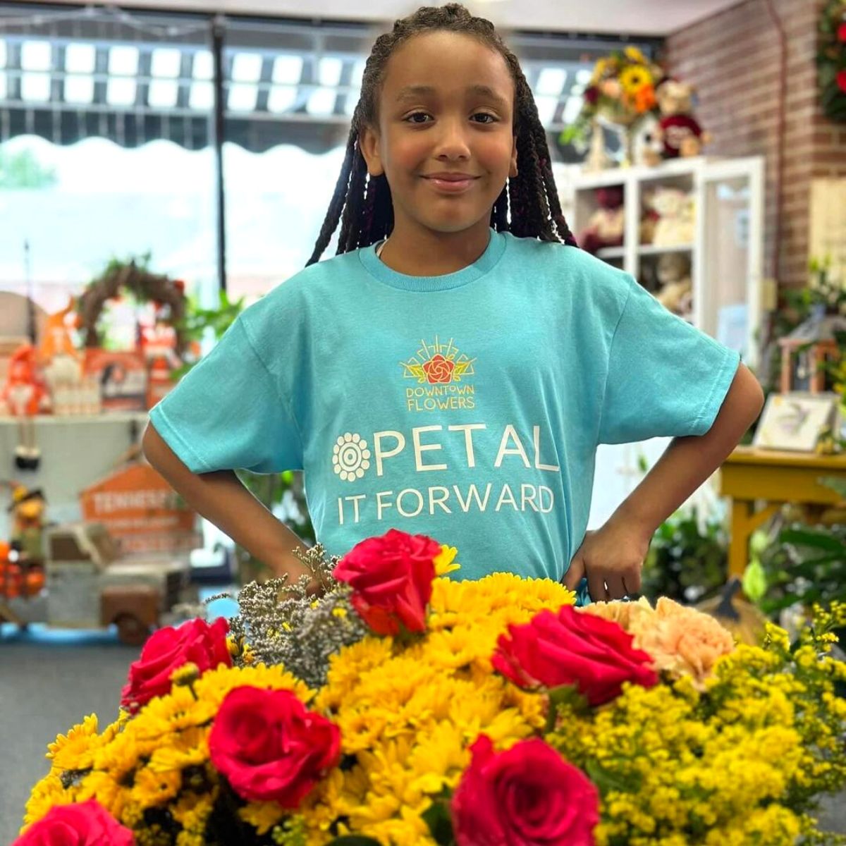 Downtown flowers part of Petal it Forward