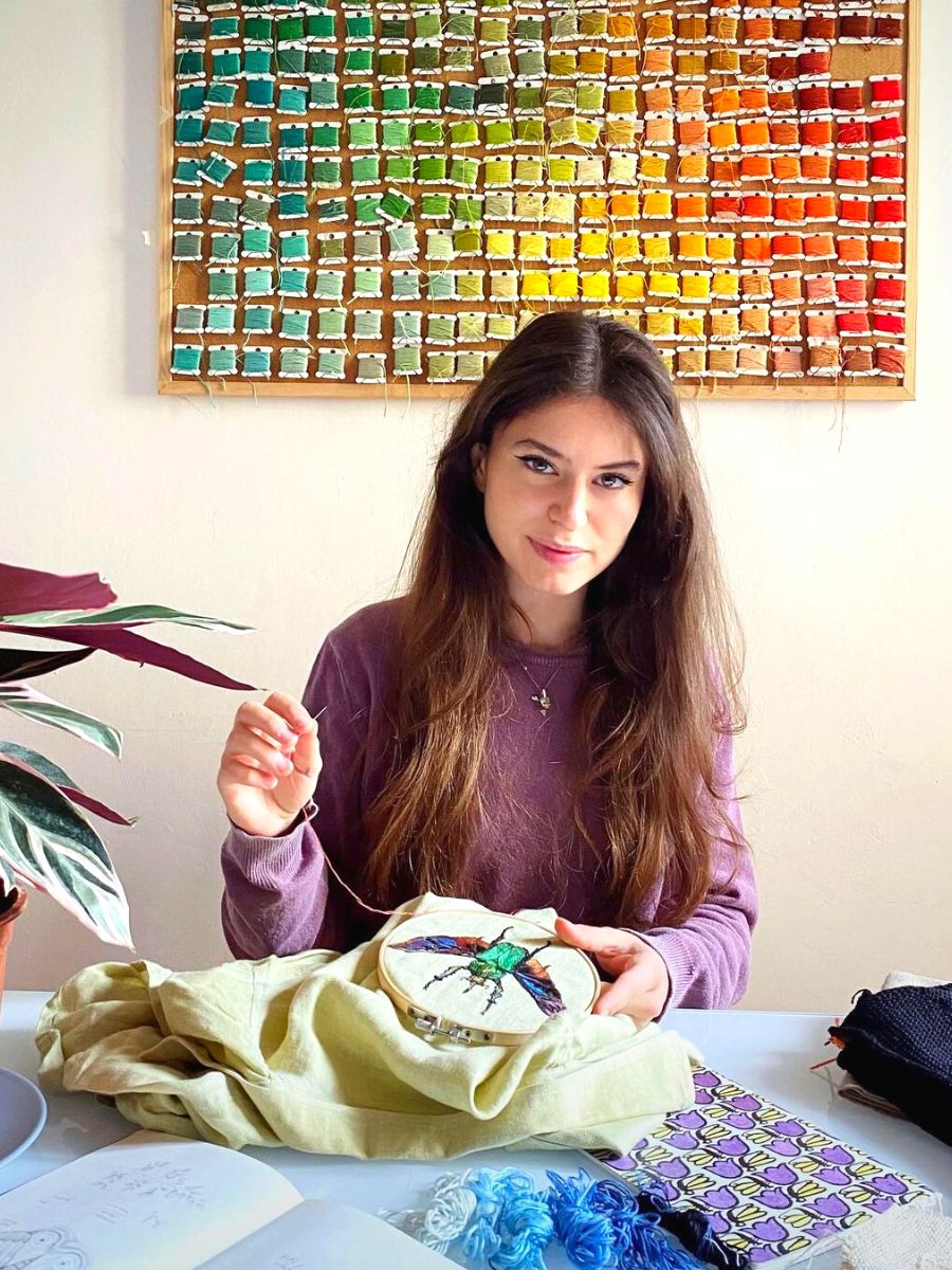 Floral embroiderer Bianca Hodselle Sannolo