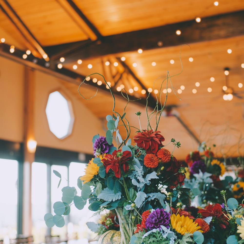 flower decoration with lights