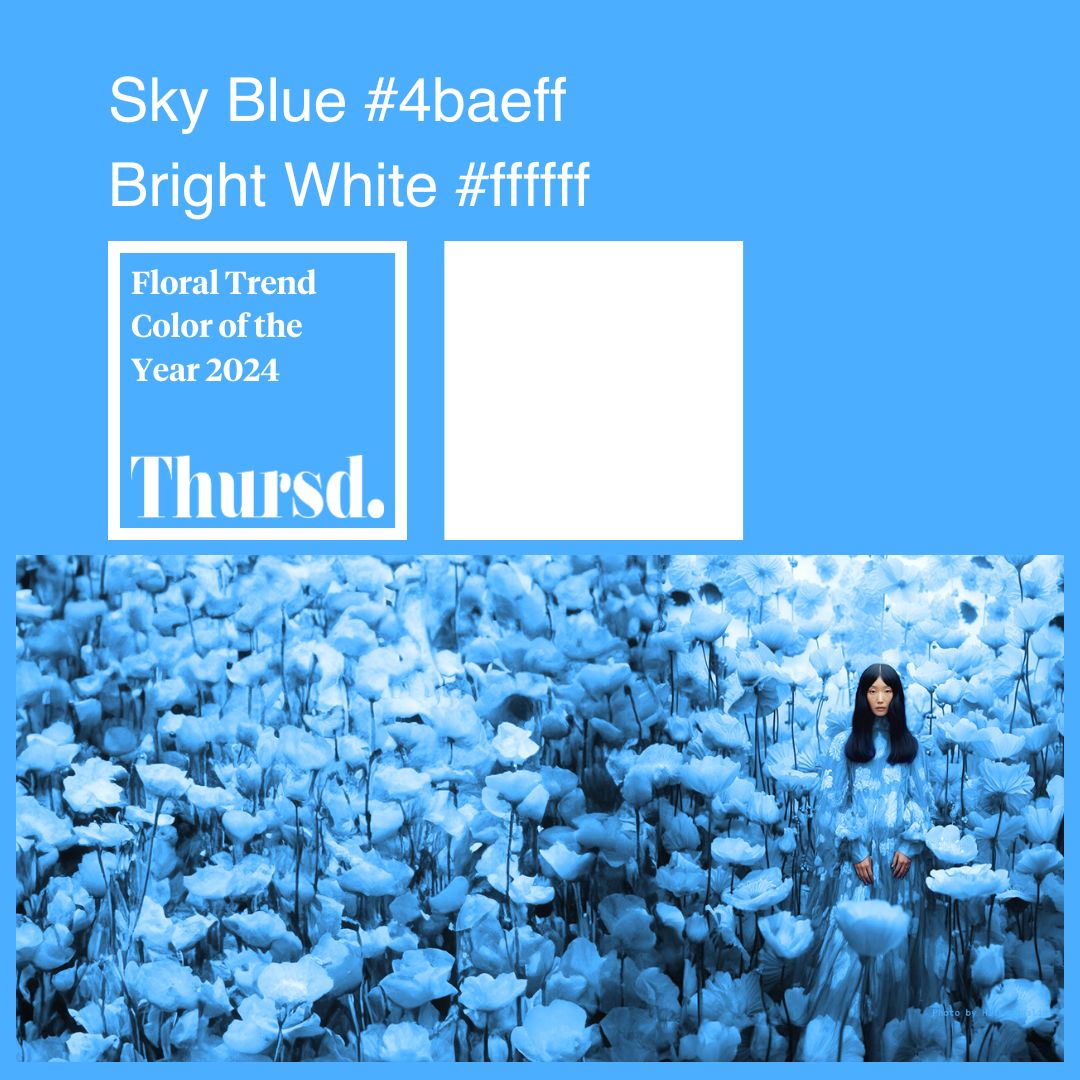 Thursd Floral Trend Color 2024 Sky Blue and Bright White (10)