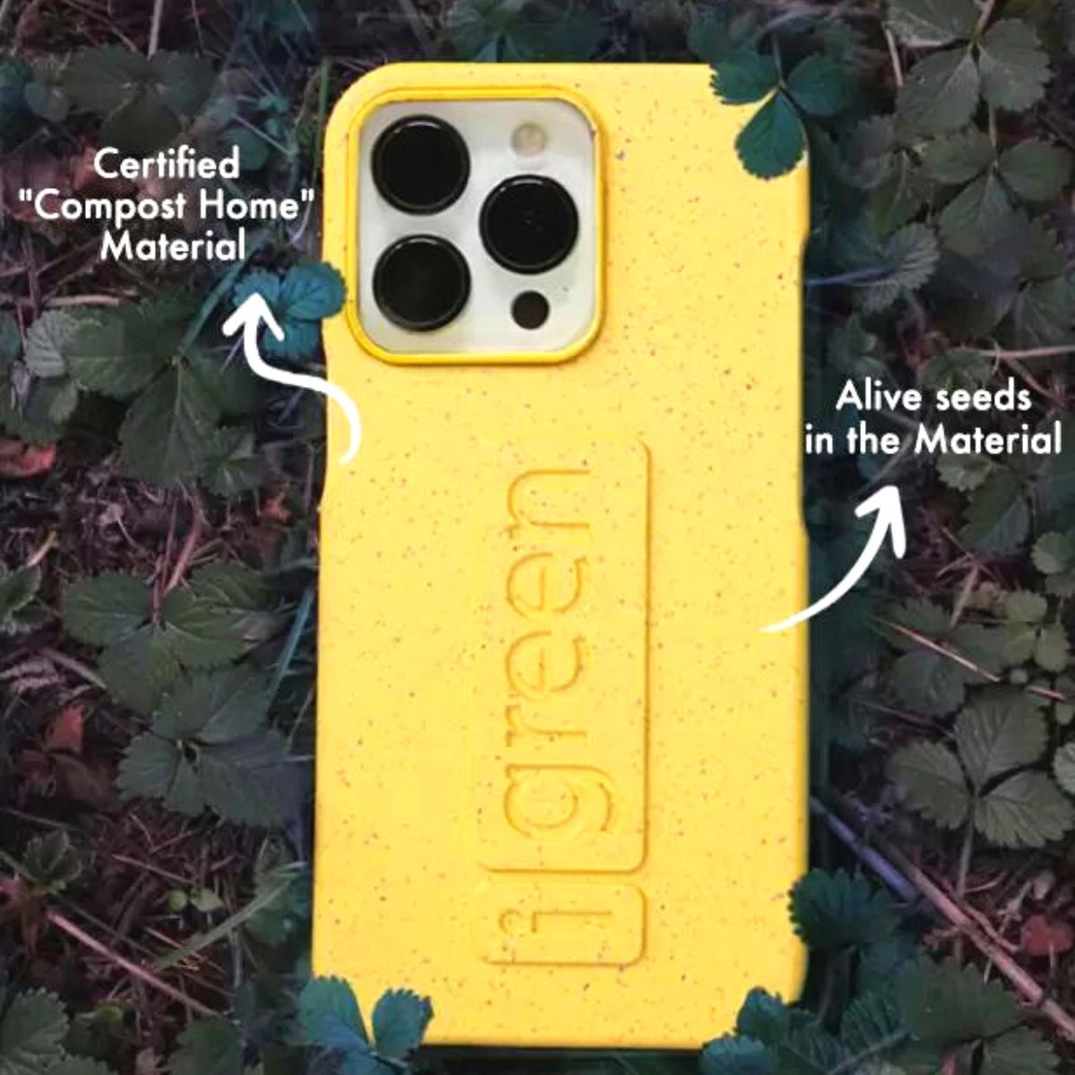 iGreen case in yellow sprouts daisies