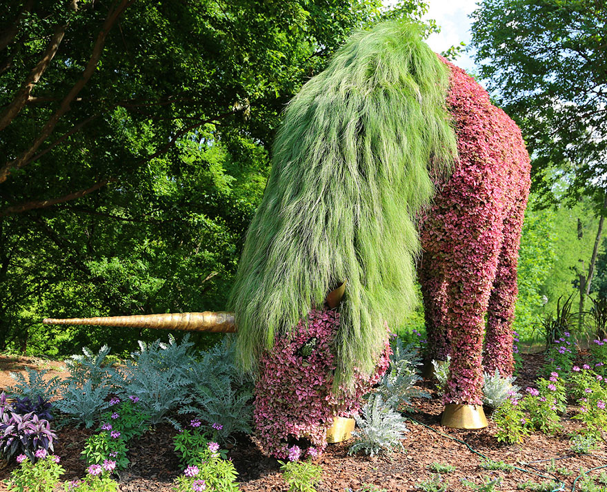 Incredible Botanical Sculptures at the Atlanta Botanical Garden Unicorn plant sculpture