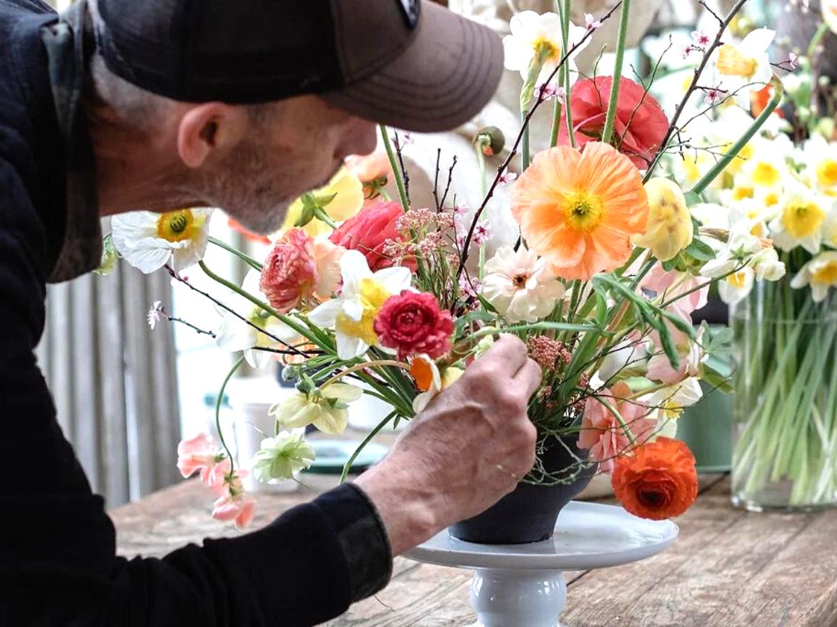 TJ McGrath arranging flowers