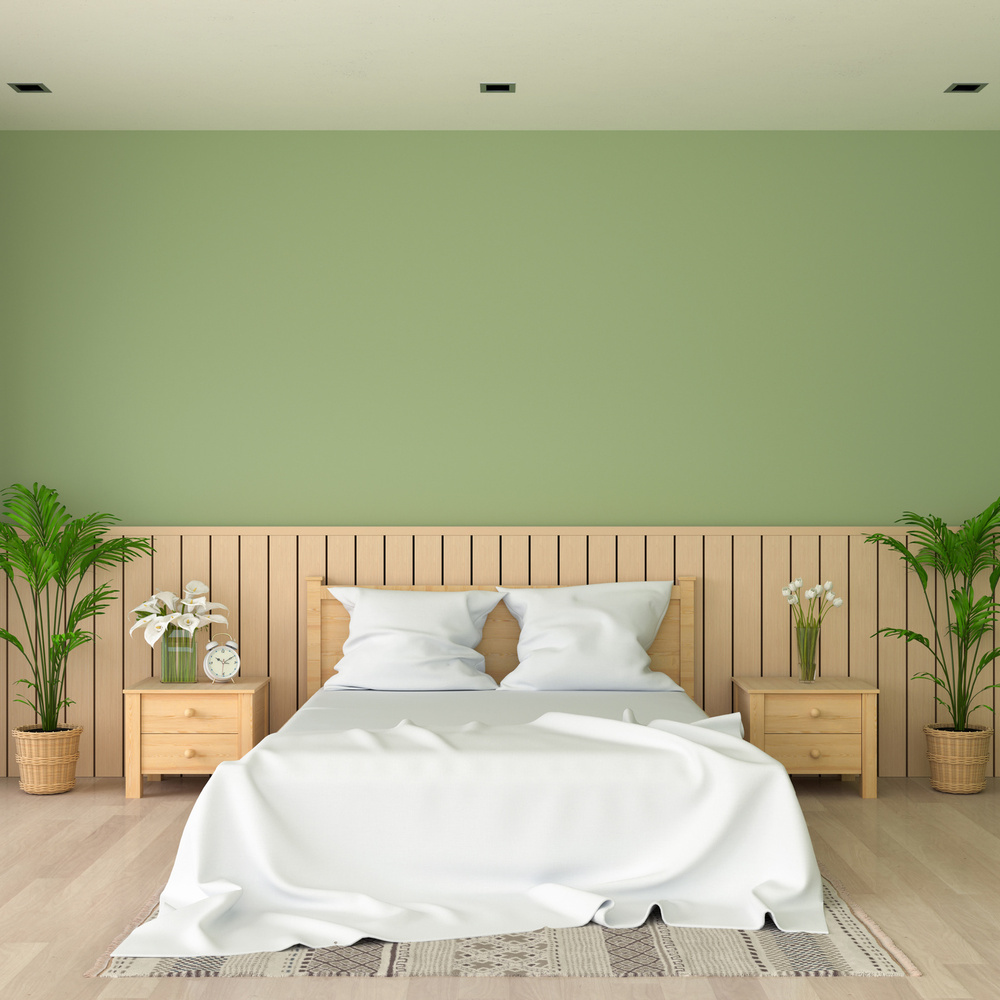 Bedroom design wih flower and plant