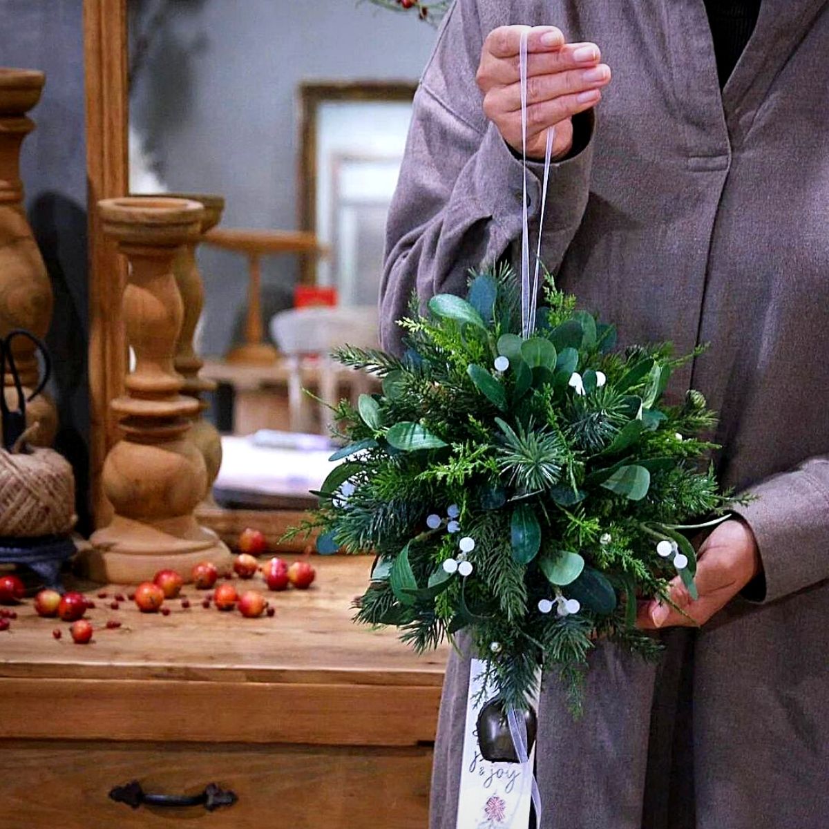 set of Christmas sprigs of mistletoe sprigs of mistletoe. Winter