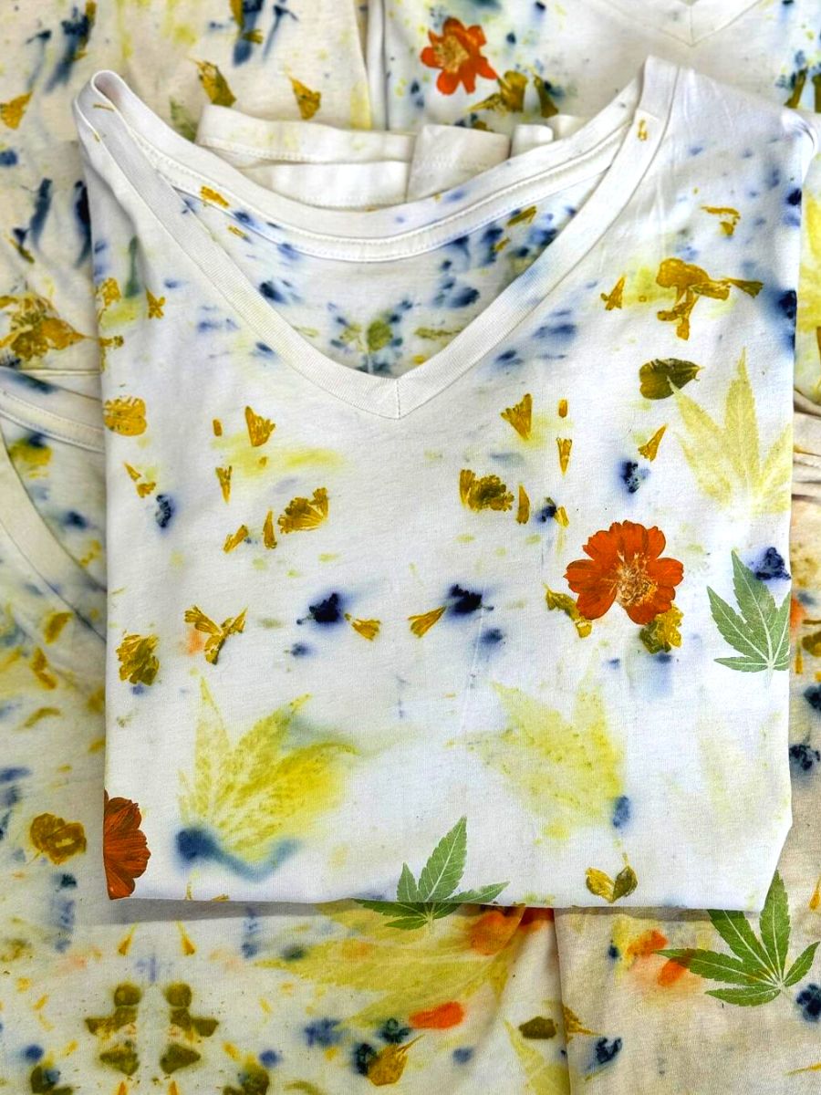 Tees with hammered flowers by Michelle Moore Designs