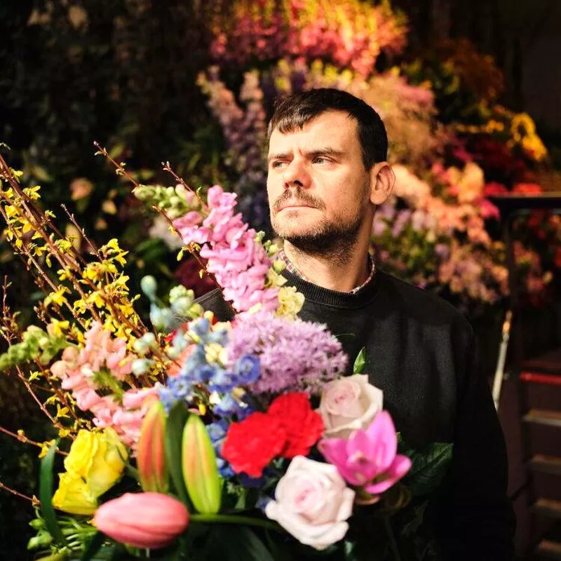 Mark Colle with flowers