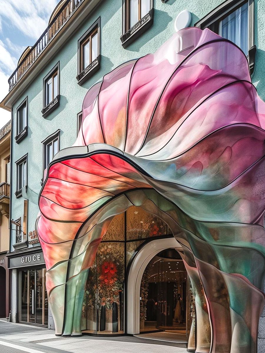 Tinkerstudio creation of floral AI facades
