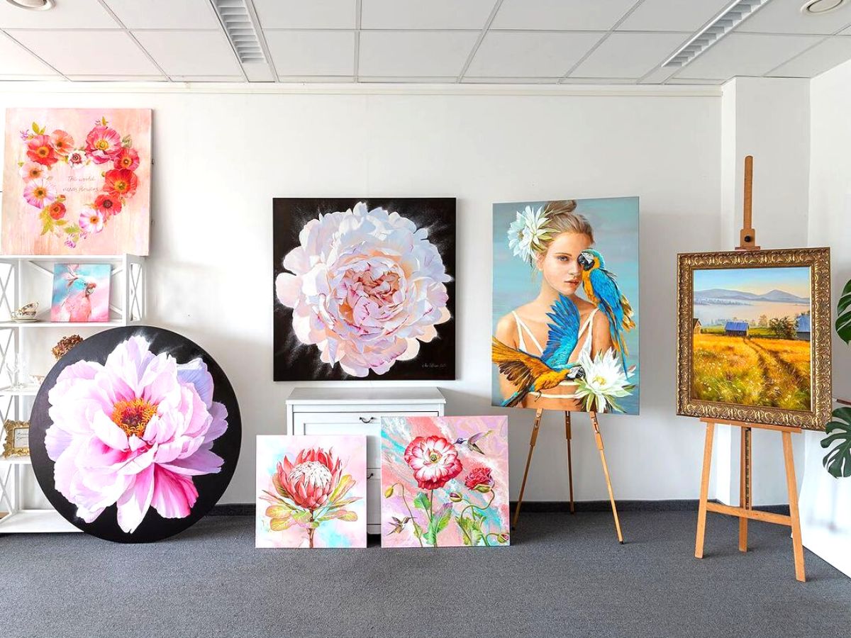 Variety of oil floral paintings by Ira Volkova