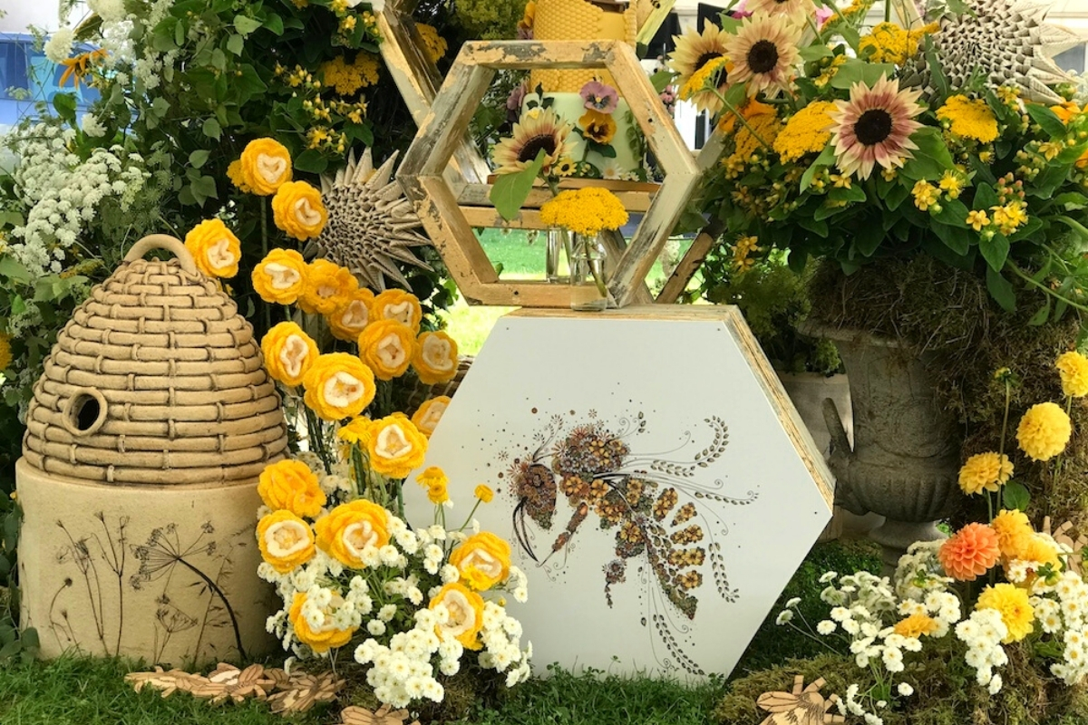 Show-Stopping 'Bee Friendly, Bee Kind' Floral Installation at the RHS Tatton Flower Show