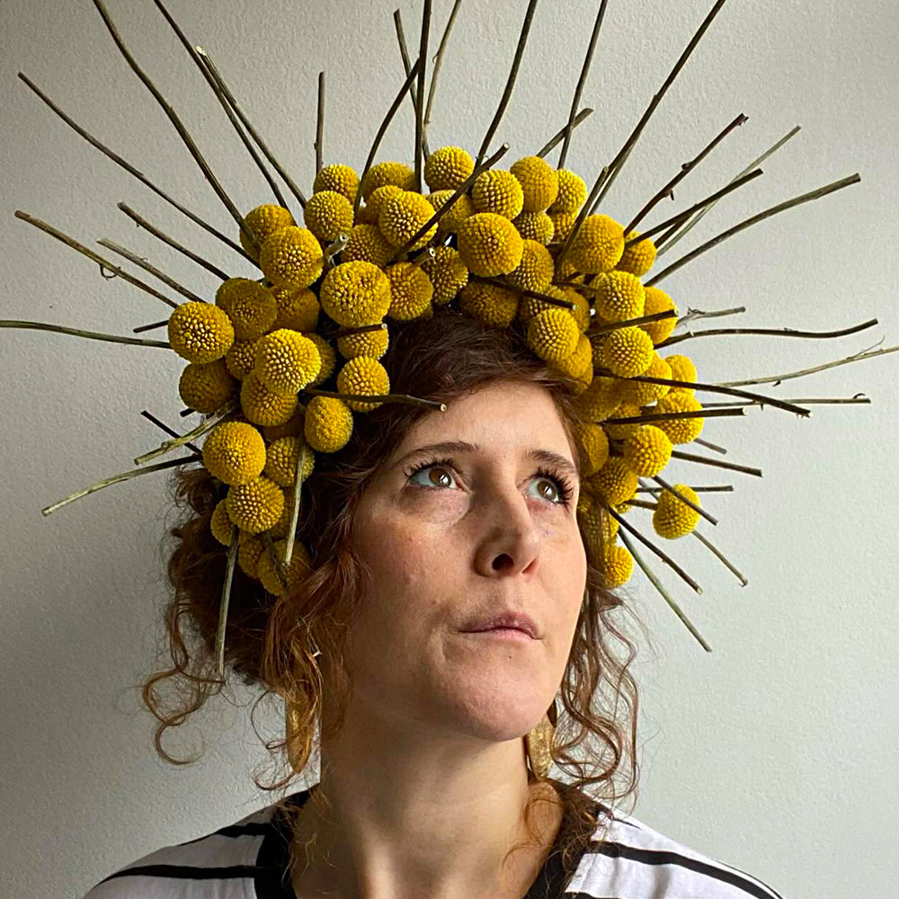 Yellow Craspedia Billy Balls crown by Sophie