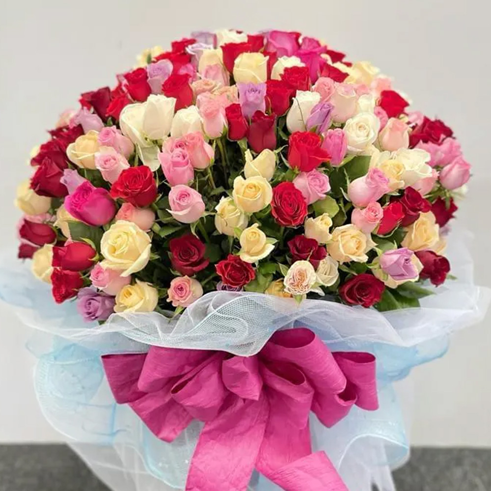 Floral Garage Malaysia Colorful roses bouquet