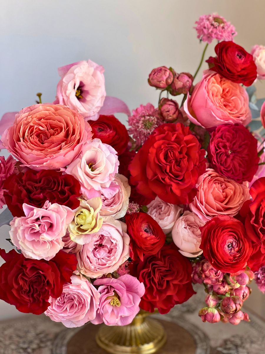 Vday arrangement with Alexandra Farms roses
