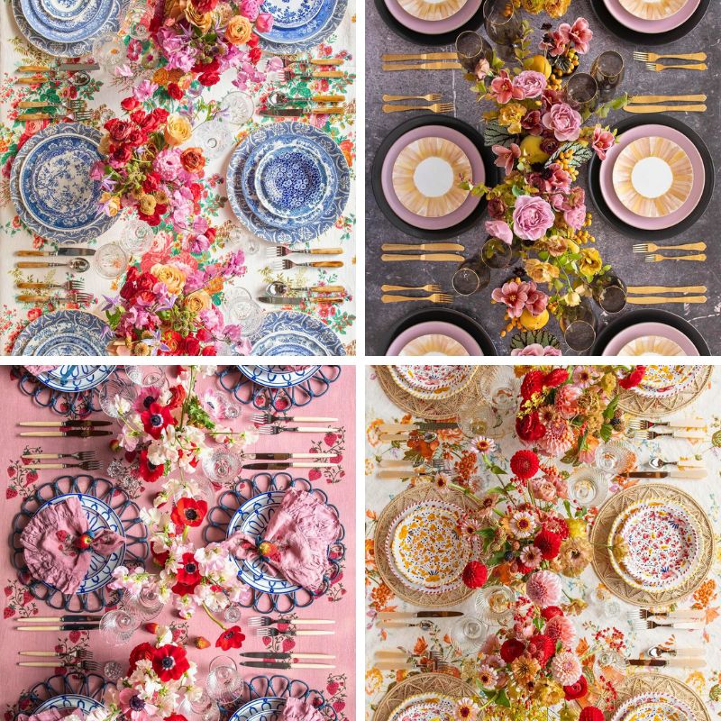 Casa de Perrin tablescaping with flowers