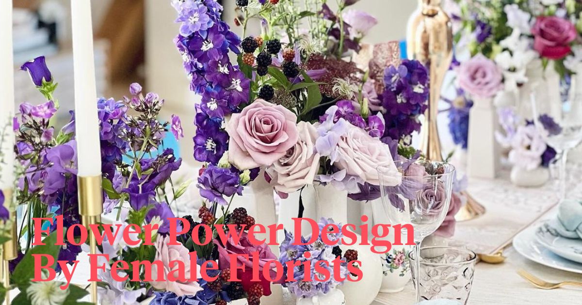 Flower designs by female figures