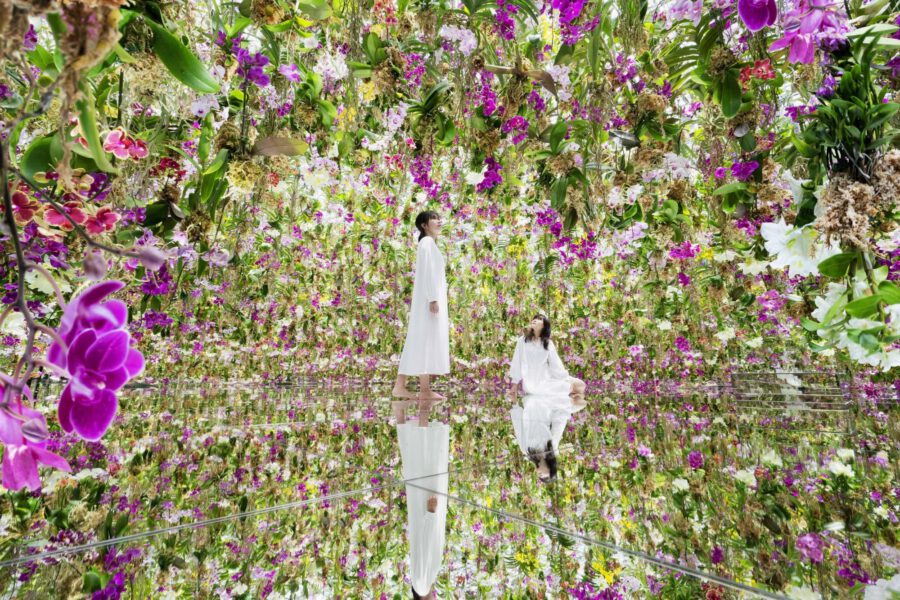 The World's Best Flower Fairs & Festivals You Definitely Want to Visit - teamlab suspends floating flower garden at maison et objet - article on thursd