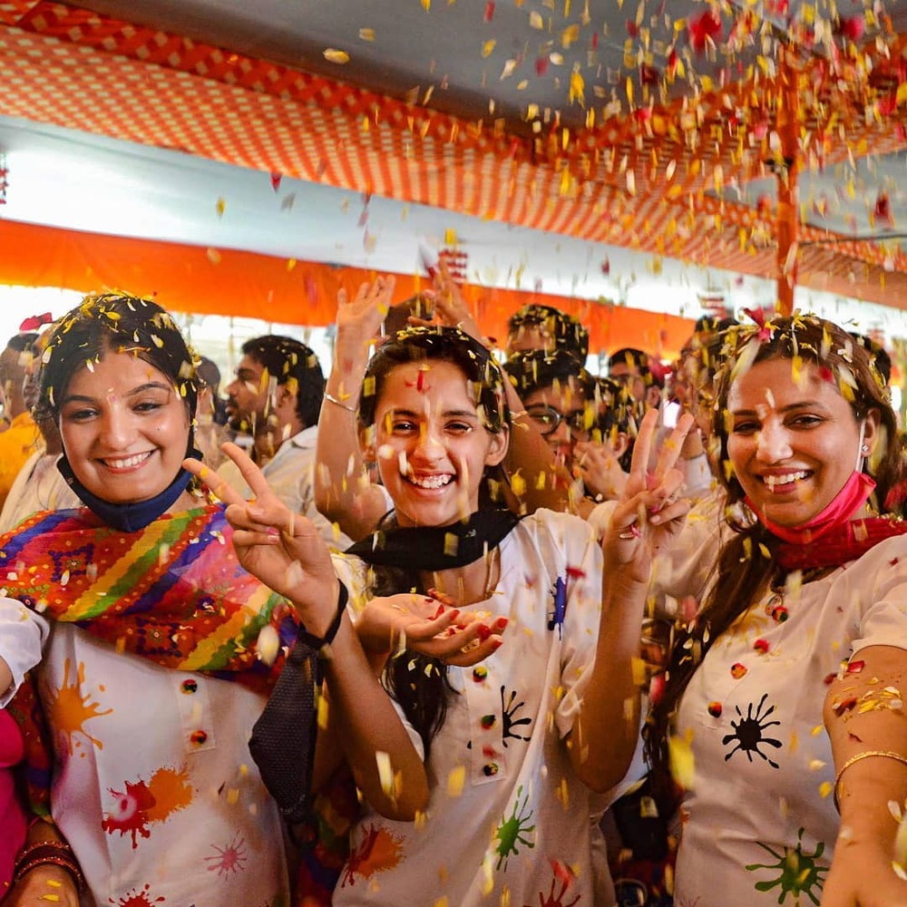 Girls at Holi festival
