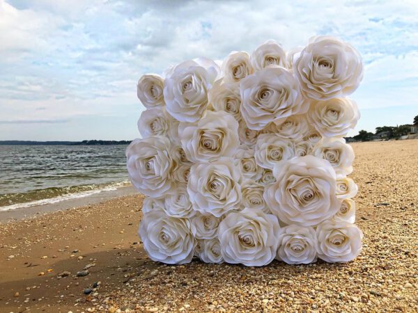 Insta-Worthy Paper Flower Walls to Swoon Over - new york paper flowers - paper flowers on the beach - article on thursd