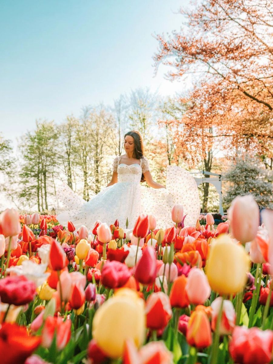 Wandering around tulips at Keukenhof Gardens