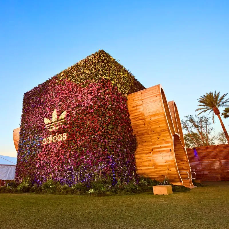 Adidas floral installation at Coachella