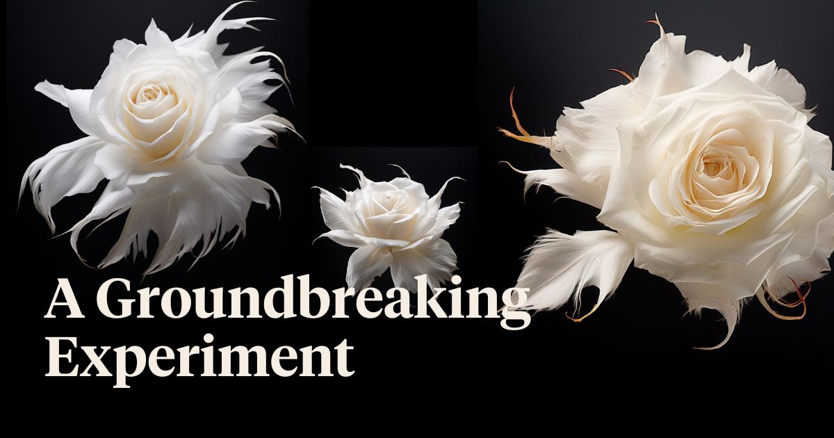 White Feathered Roses made with Bird DNA