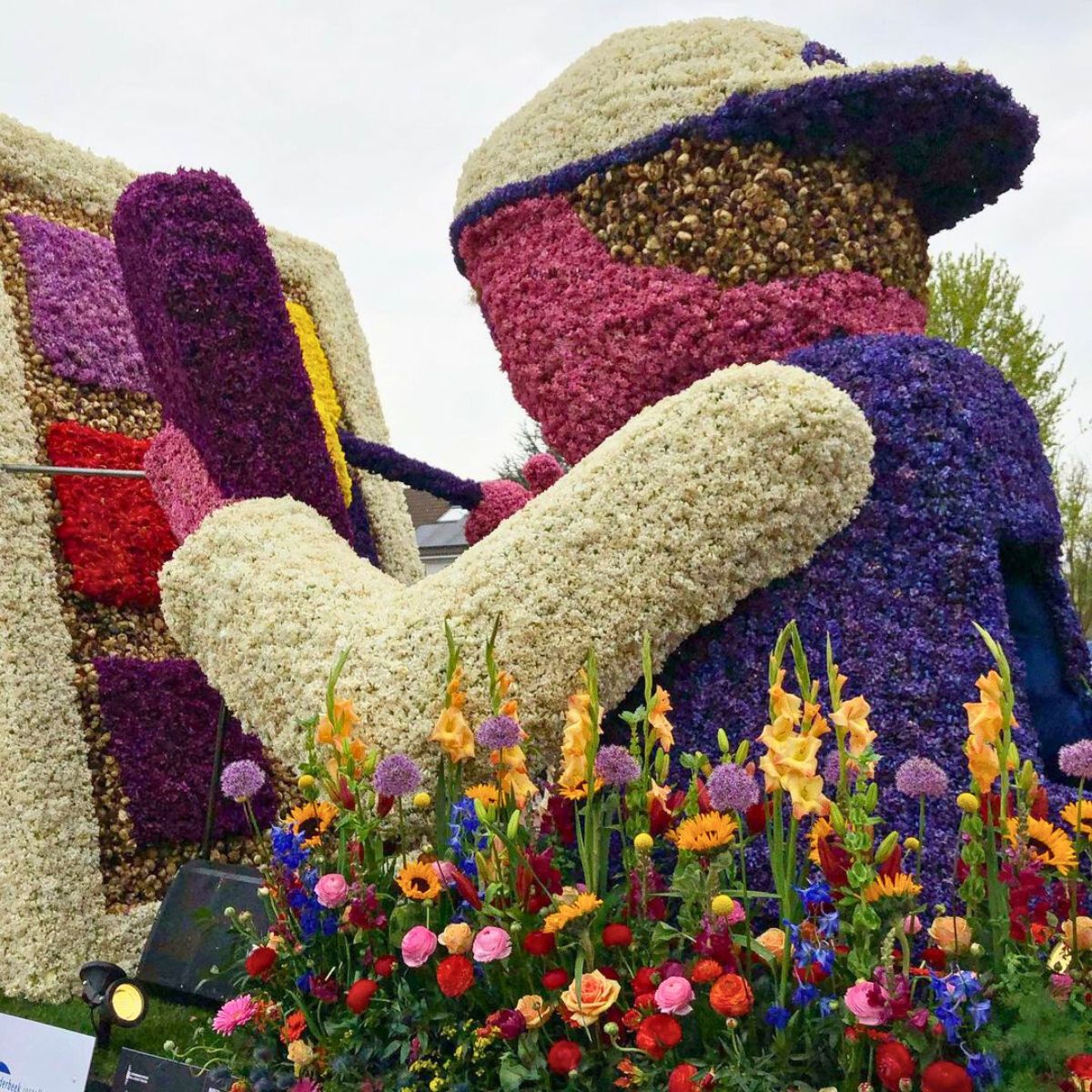 Man made out of flowers