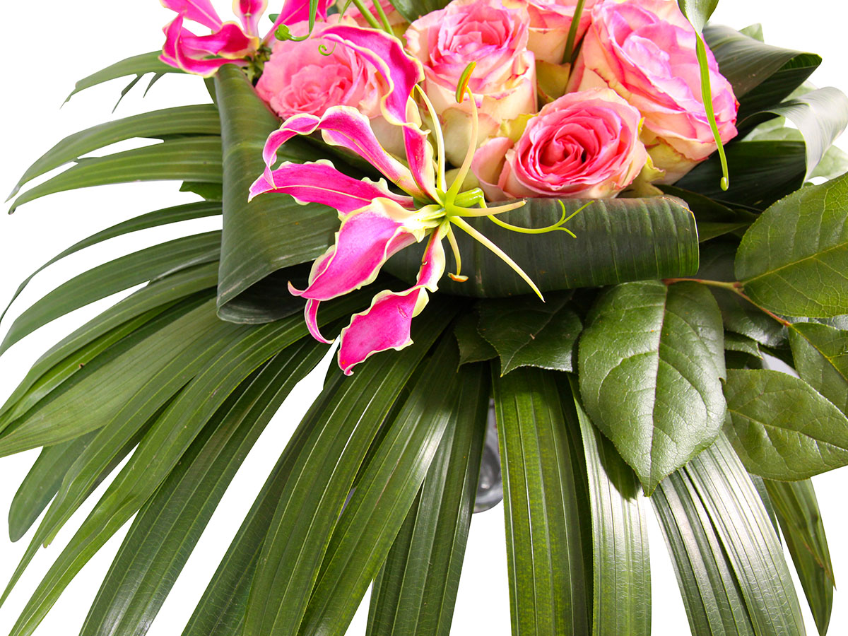 Palmetto with Roses and Gloriosa