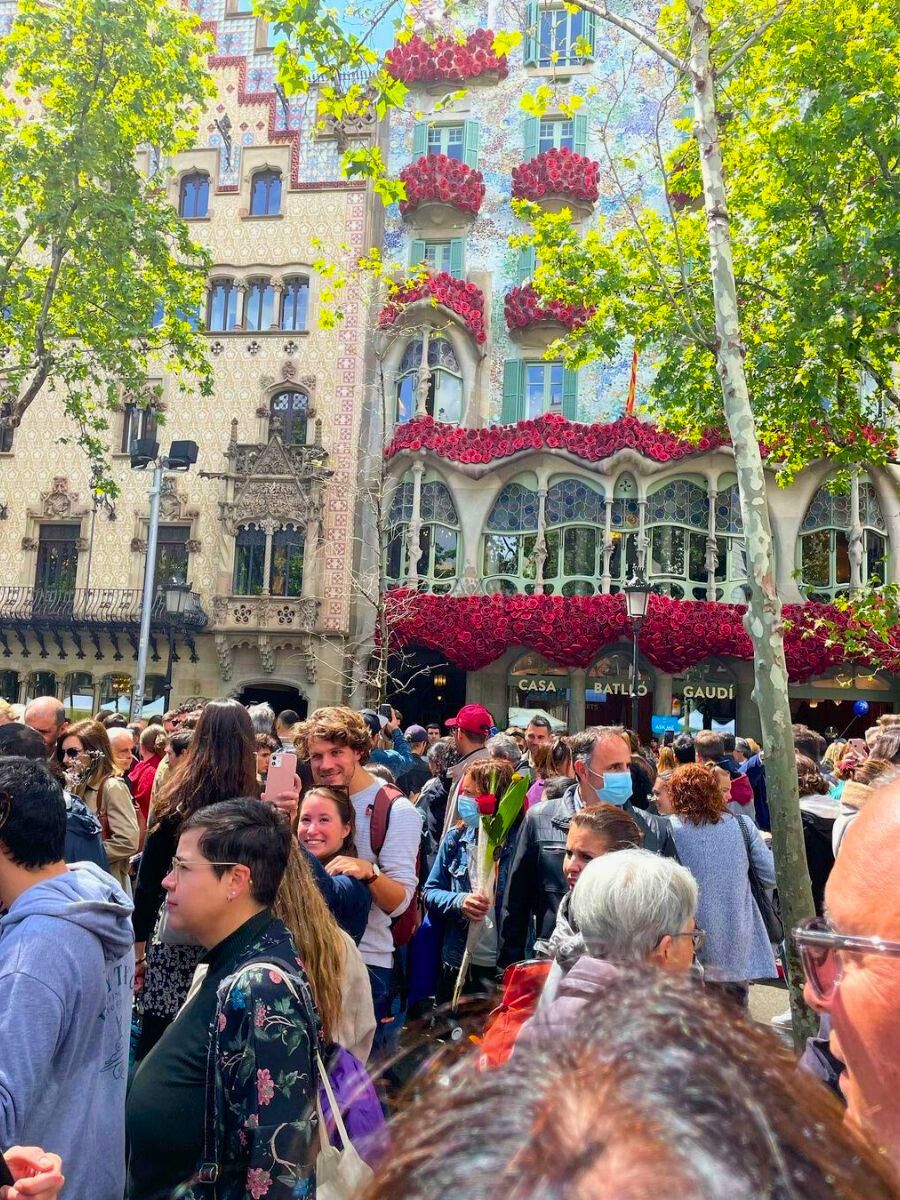 Barcelona streets during Sant Jordi Day