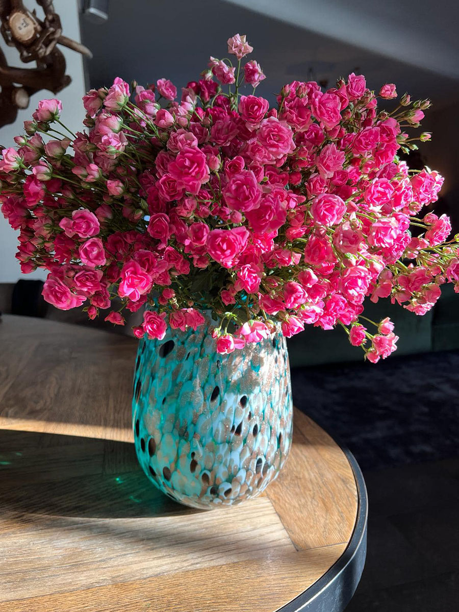 Spray Rose Gypsy Rose bouquet in vase by Lisa Casta