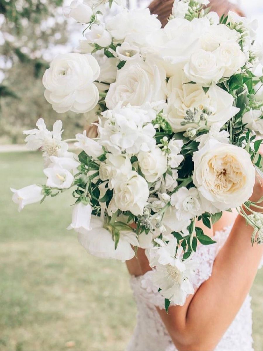 Full white wedding bouquet