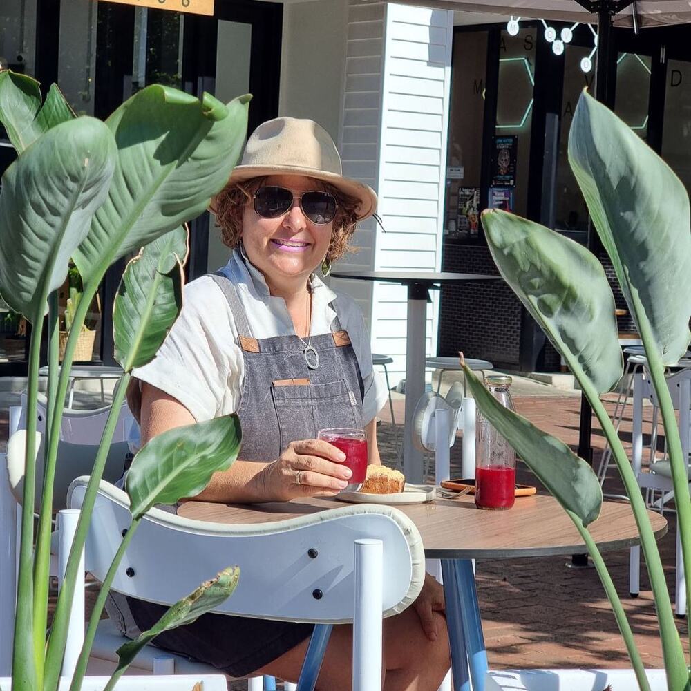 Lady seating at outdoor space 