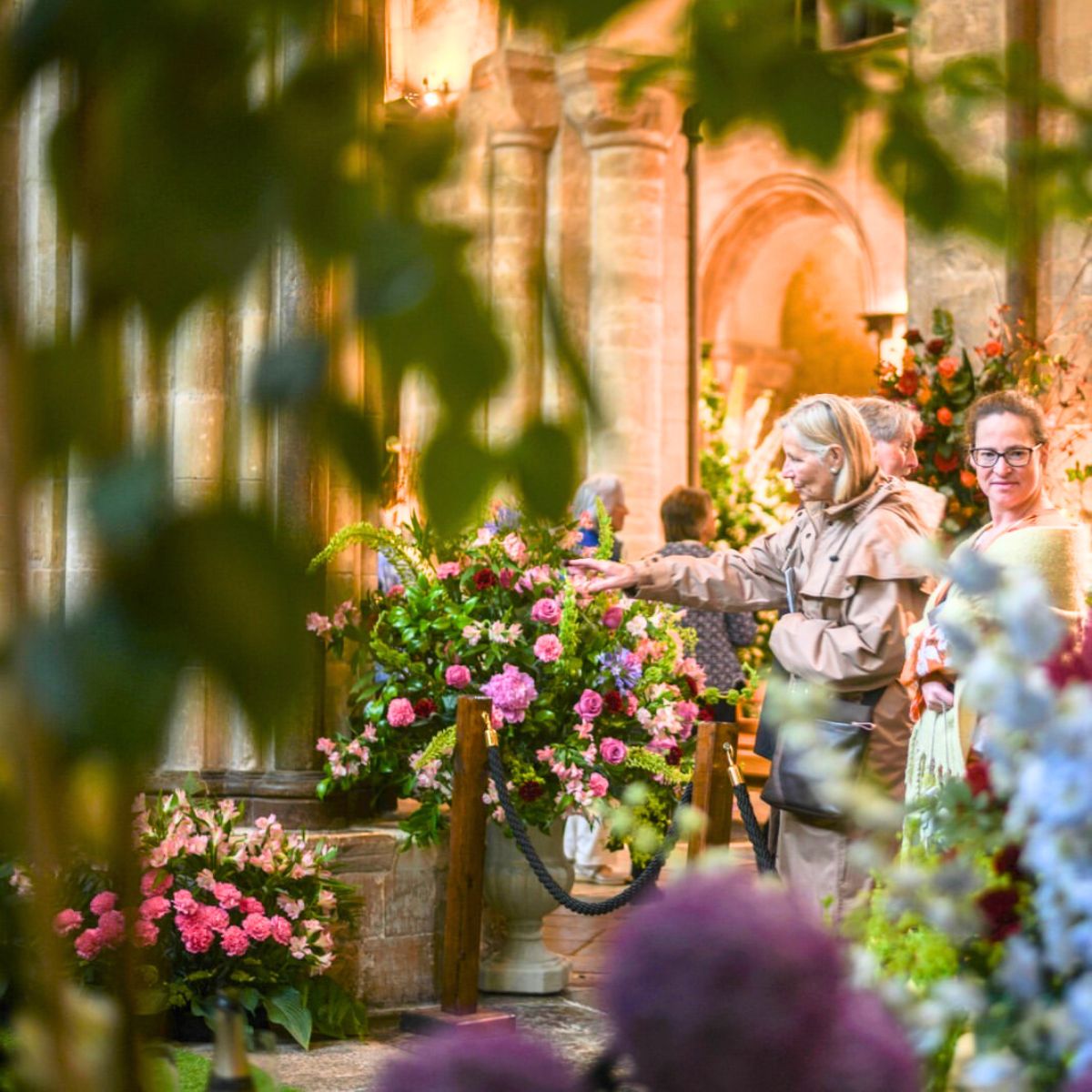 People visiting the Festival of Flowers in the Cathedral