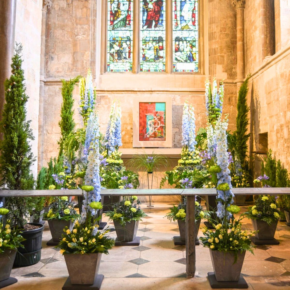 Floral displays adorning the Cathedral