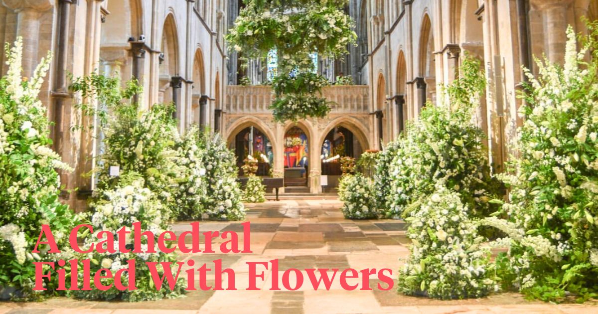 Chichester Cathedral filled with flowers