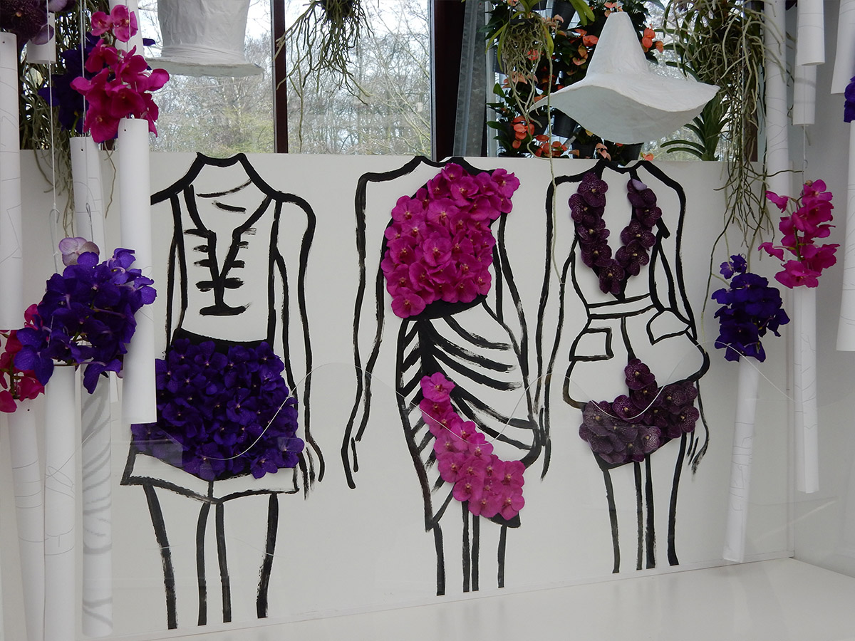 Purple Vandas at a fashion event