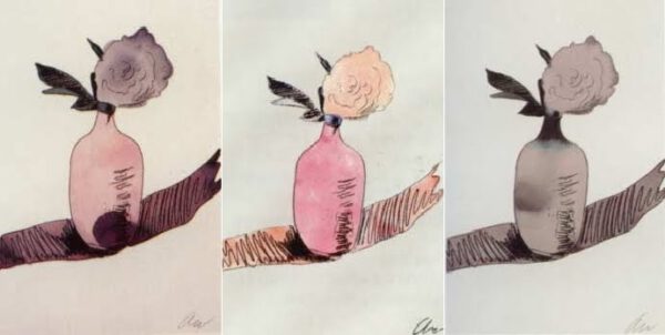 Andy Warhol's Fascination With Line Drawings and Flowers Colored Roses