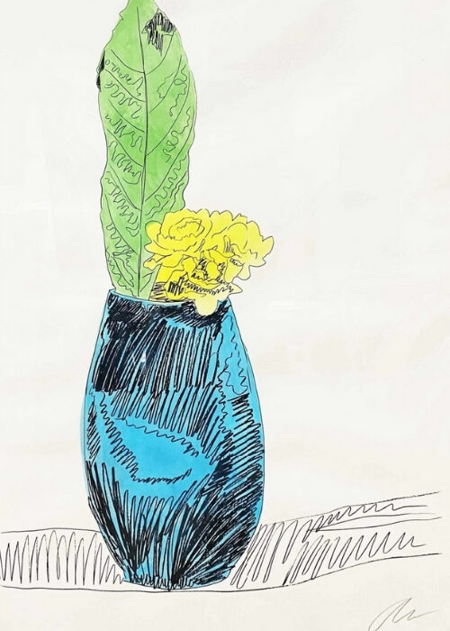 Andy Warhol's Fascination With Line Drawings and Flowers Flowers Hand-Colored