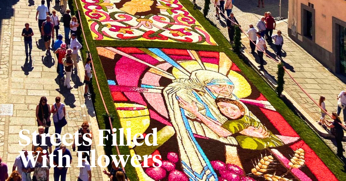 Streets filled with flowers for the Infiorata Festival
