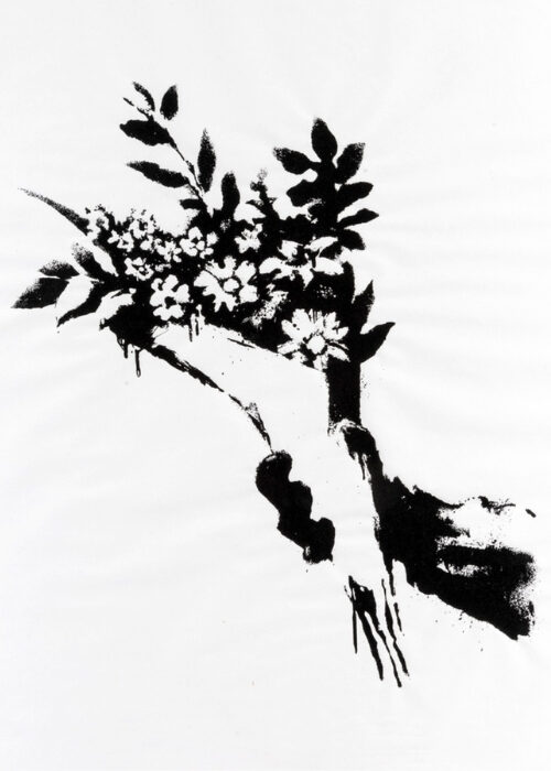 Banksy Advocates For Peace With Rage, The Flower Thrower Bouquet