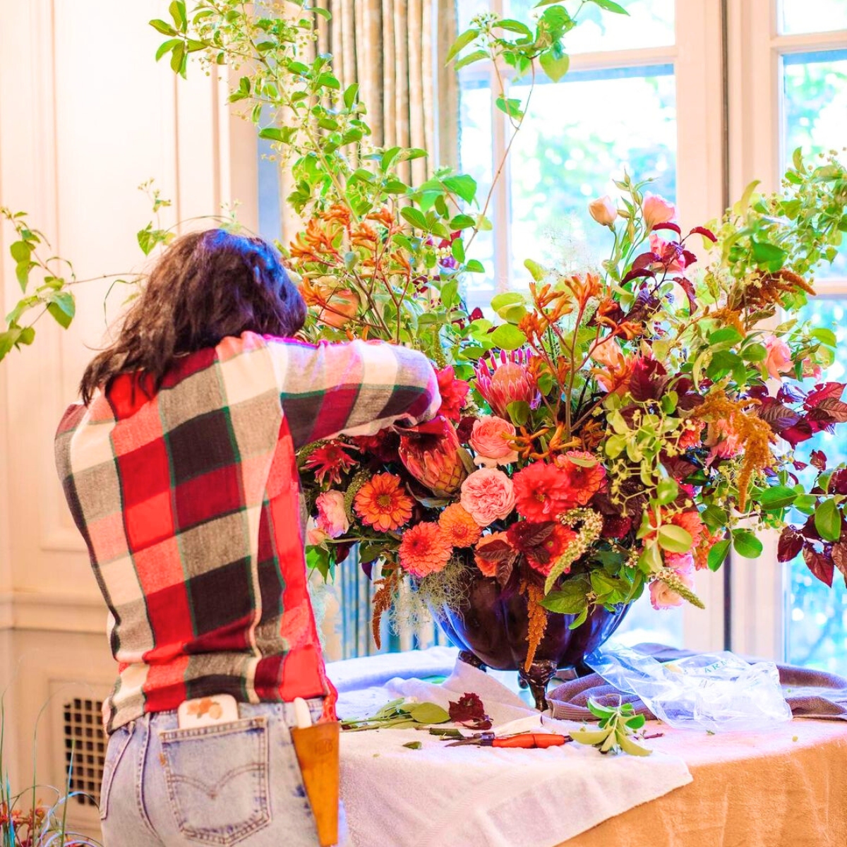 Floral design techniques at the Slow Flowers Summit