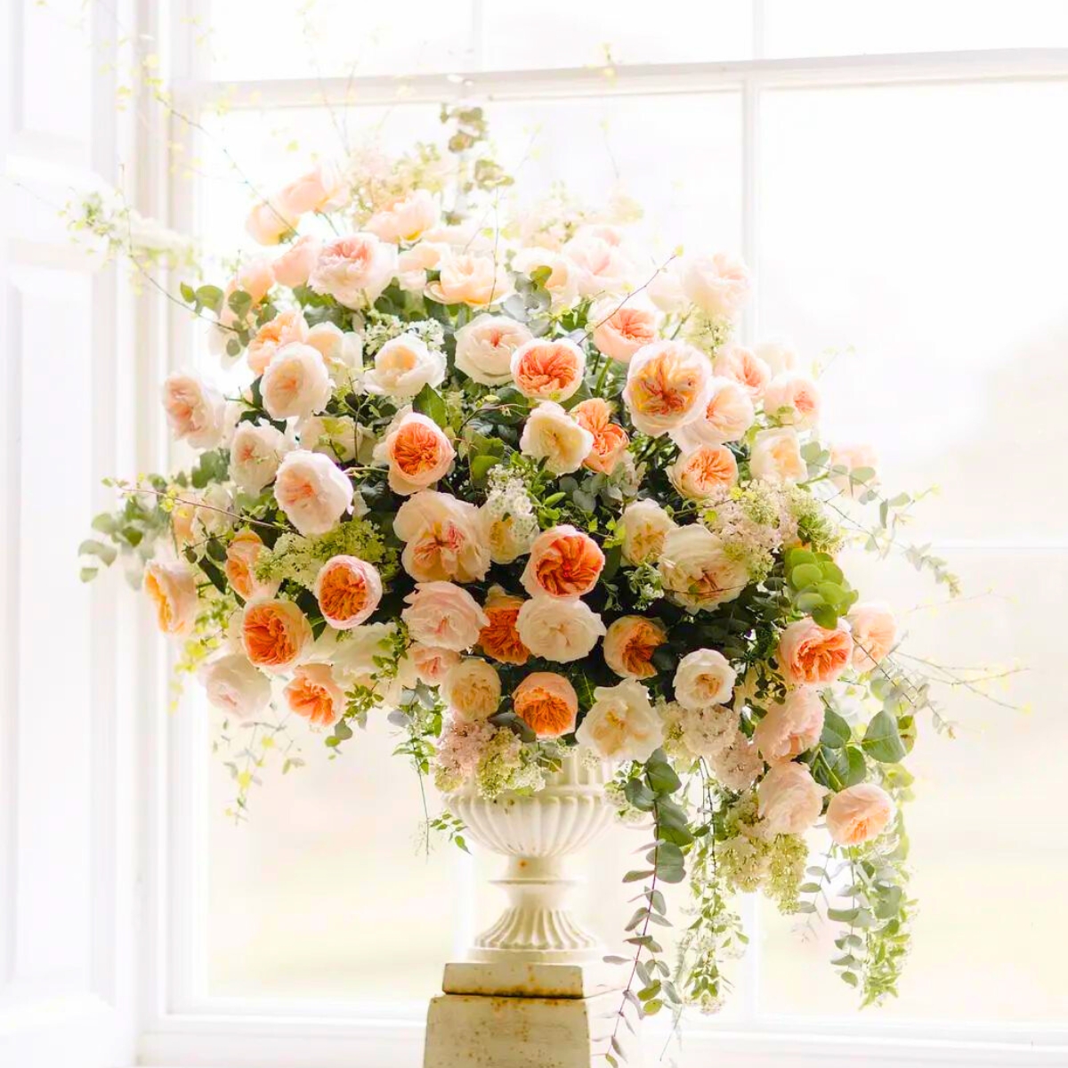 Wedding flower arrangement using Rose Juliet