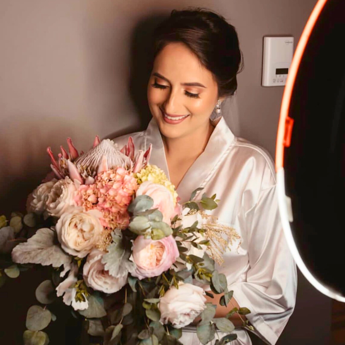 Wedding bouquet using Rose Keira and Rose Constance