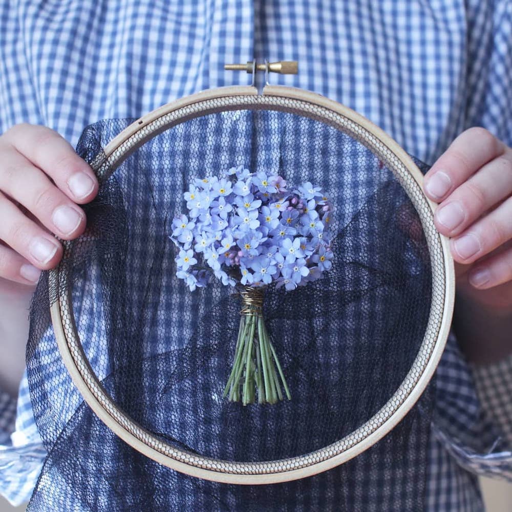 Floral Embroideries - The Art of Flowers on Tulle Forget-Me-Nots