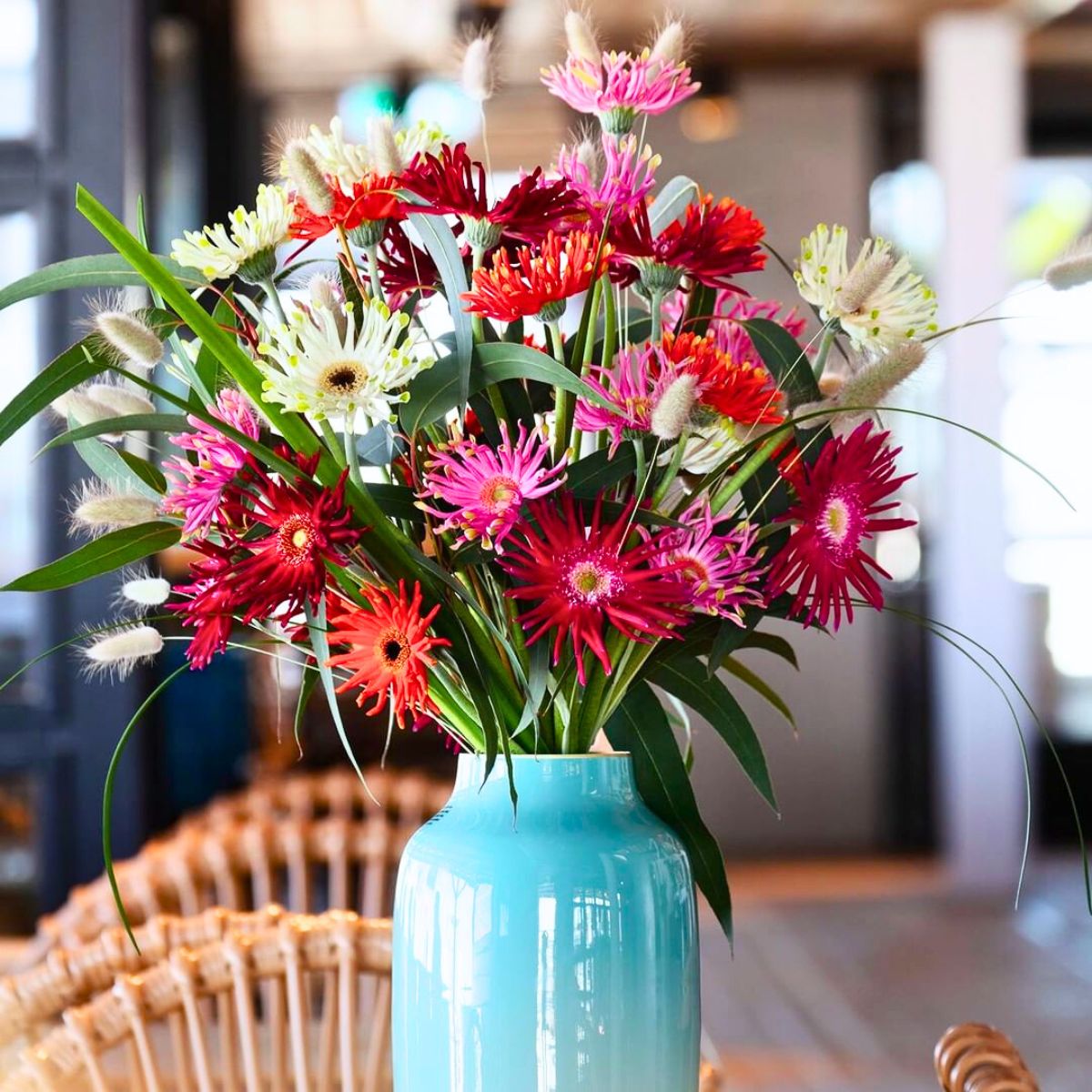 Spider gerberas in an arrangement