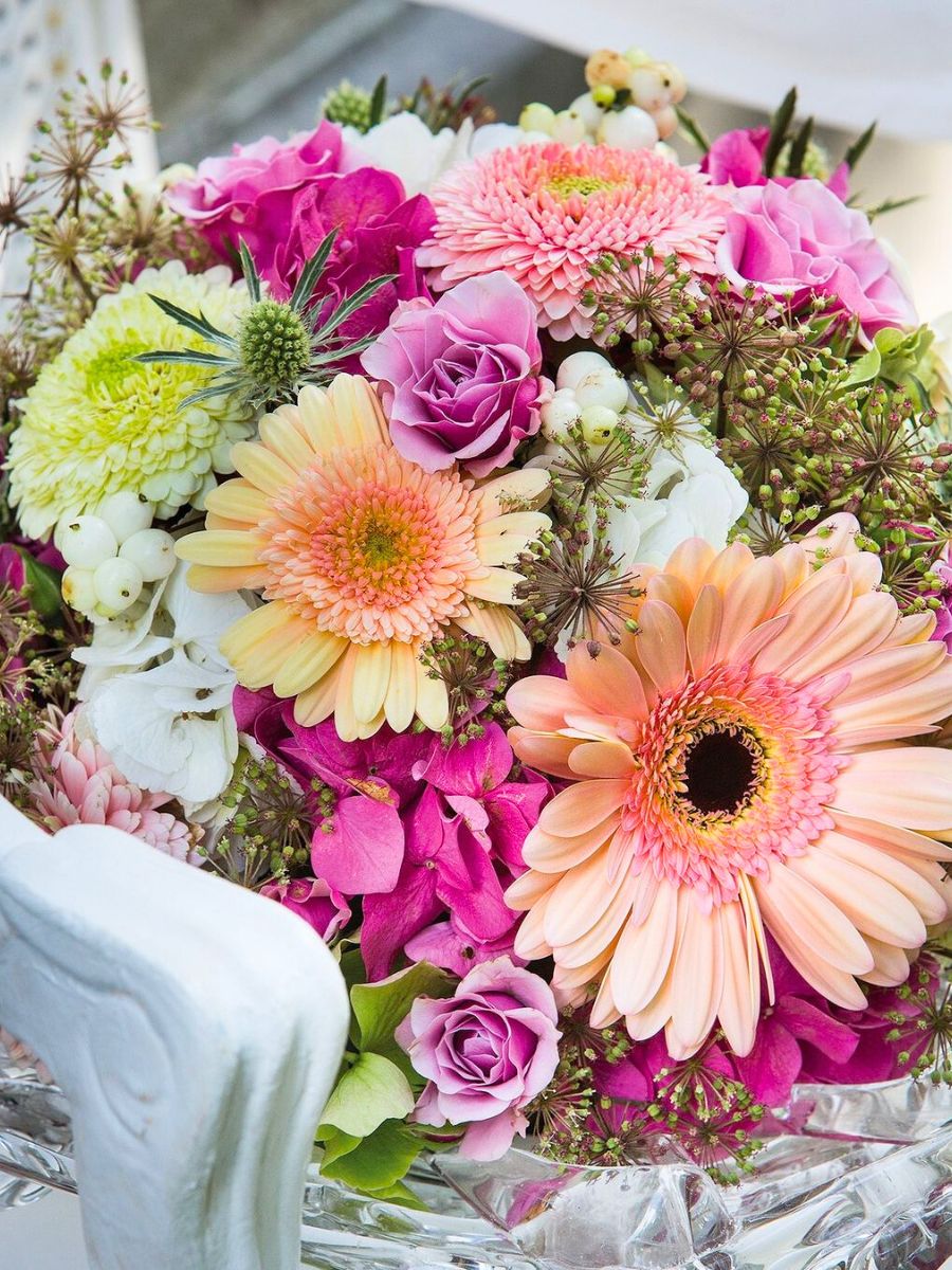 Beautiful mixed bouquet with gerberas